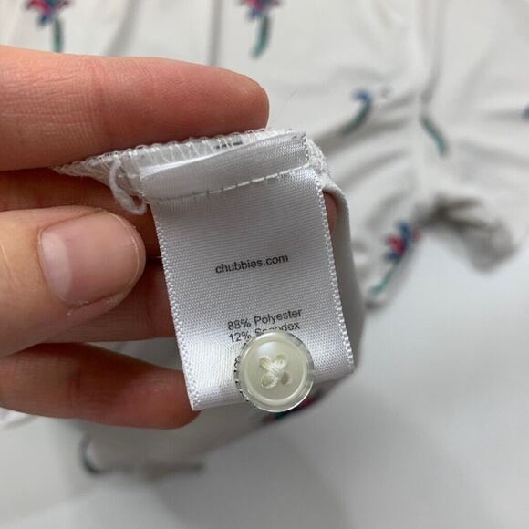 Chubbies Polo Shirt Mens M Medium Off White Palm Tree AOP Performance Golf *READ - Picture 10 of 13